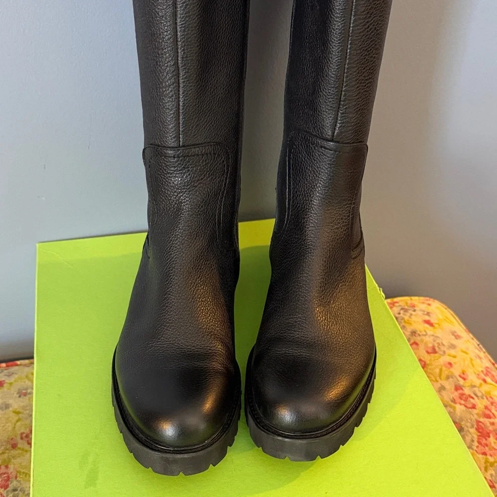 Black Leather Knee-High Boots Size 39 Pascucci 972 T Made in Italy Extra light
